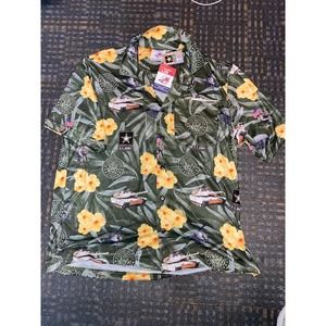 NWT American Excellence Sport US Army Military Hawaiian Shirt Mens sz:Large